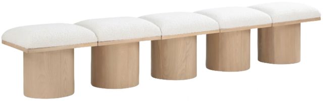 Meridian Furniture Pavilion 5-Piece Cream/Natural 90" Modular Bench Set-0