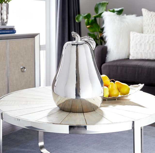 Deco Marche Silver Pear Sculpture-2