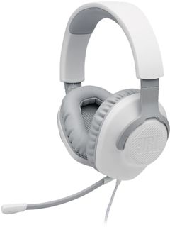 JBL Quantum 100 White Wired Over-Ear Gaming Headphones with Mic