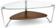 BDI Dino™ 1347 Glass Top Small Cocktail Table with Chocolate Stained Walnut  Shelf -0