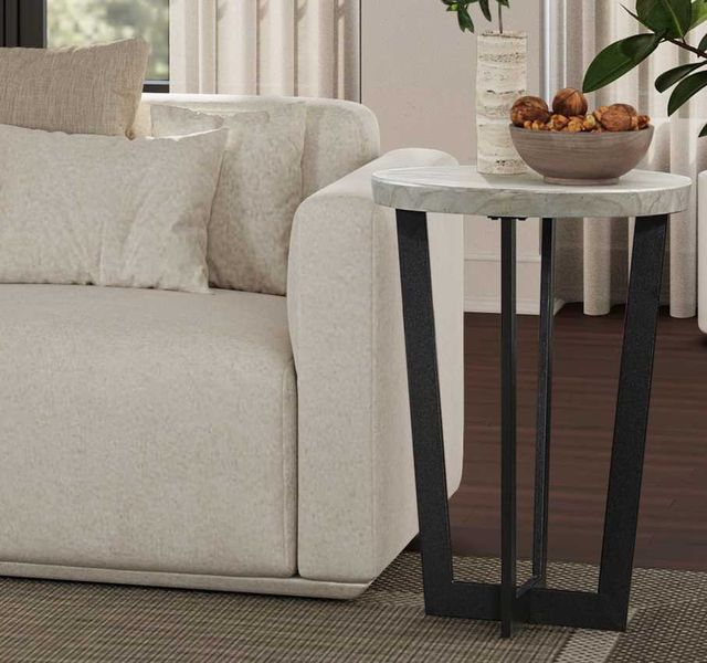 Liberty Furniture Pierce White Chairside Table with Black Base-1