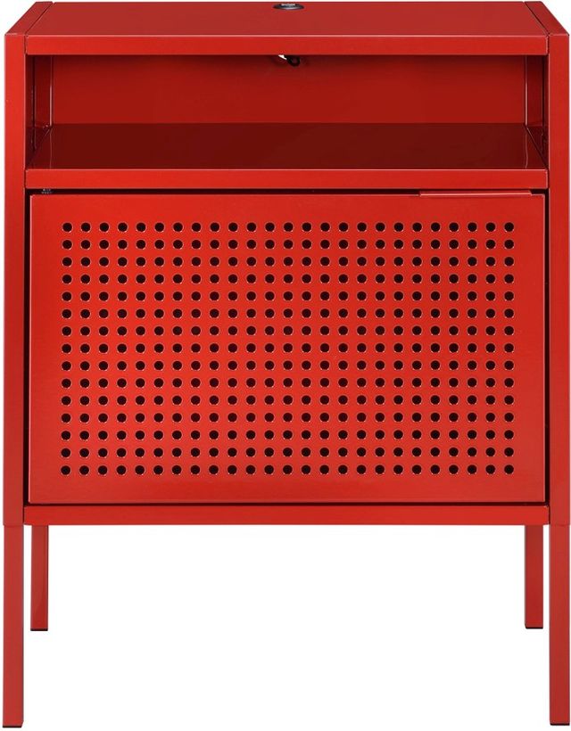 Elements International Ember Red Nightstand-1