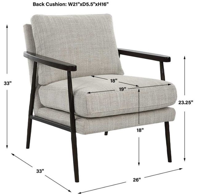 Uttermost® Sebastian Dark Bronze/Ivory Accent Chair-2