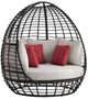 Elements International Playa Dark Gray/Olefin Beige Twin Fabric/Metal Outdoor Egg Chair-0
