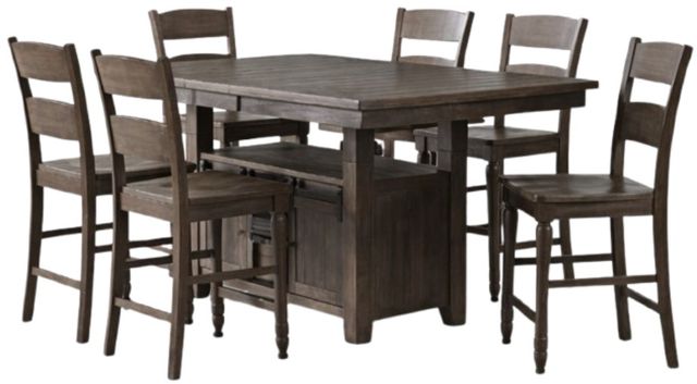 Jofran Inc. Madison County 7-Piece Barnwood High/Low Dining Set-0