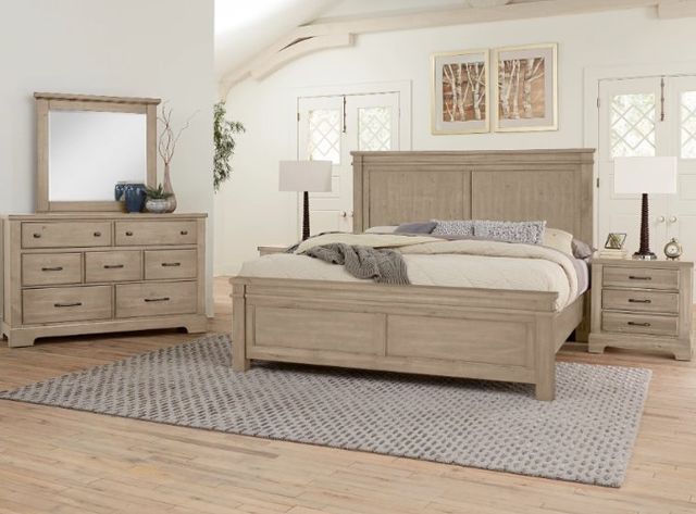 Artisan & Post by Vaughan-Bassett Cool Rustic Clear Maple Queen Mansion Panel Bed-1