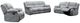 Global Furniture USA U250 3-Piece Gray Manual Reclining Seating Set-0