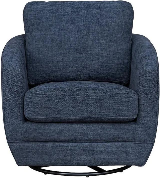 LH Home Feather Baltimo Matte Black/Midnight Blue Swivel Glider Chair-3