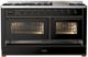 Ilve® Majestic III 60" Glossy Black Pro Style Dual Fuel Liquid Propane Range with Triple Glass Door and Burnished Trim-1
