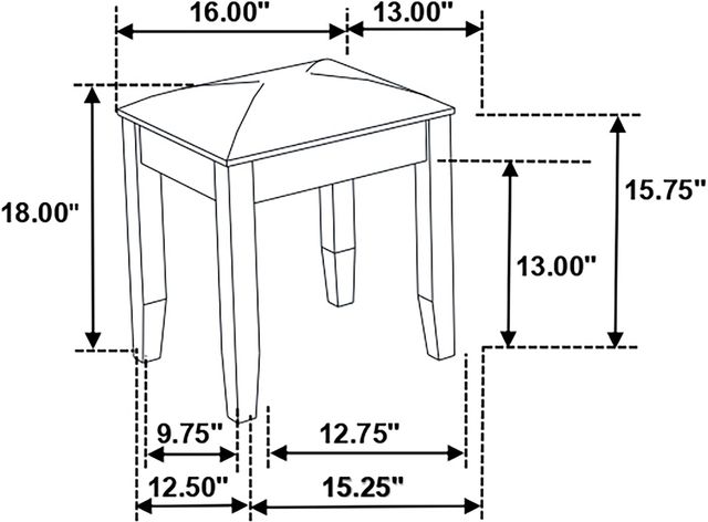 Coaster® Felicity Glossy White/Metallic Vanity Stool-2