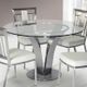 Armen Living Cleo Glass Top Dining Table with Steel Base -2