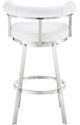 Armen Living Magnolia Brushed Stainless Steel/White 26'' Counter Stool-3