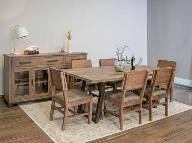 International Furniture Direct Natural Parota Brown Dining Side Chair-1