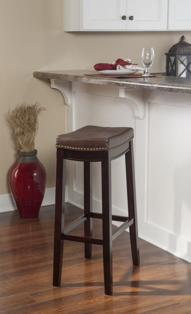 Linon Claridge Brown Bar Stool-1