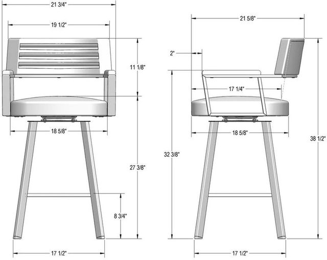 Amisco Customizable Albert Swivel Counter Stool with Upholstered Seat and Backrest-1