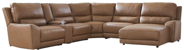 Signature Design by Ashley® Silverbrooke 6-Piece Caramel Right-Arm Facing Power Reclining Sectional and Chaise-0