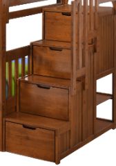 Night & Day Furniture™ Spices Bedroom Peppermint Cherry Twin over Twin Stair Bunk Bed-1