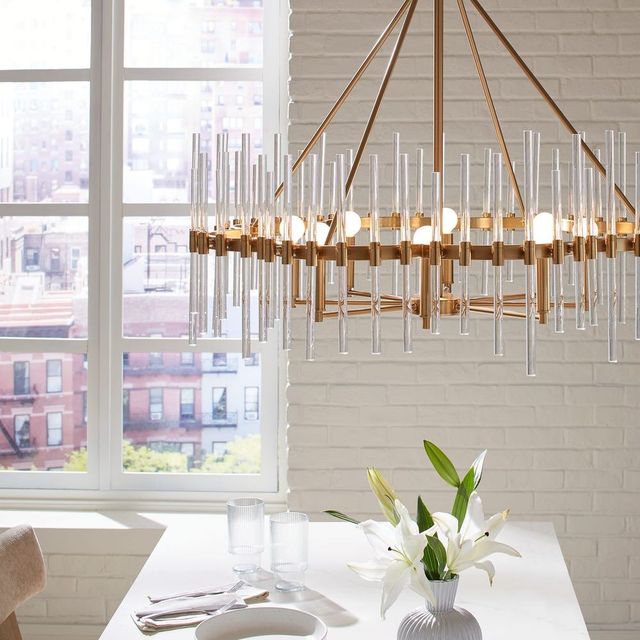 Uttermost® Crystal Warn Brass Chandelier-1