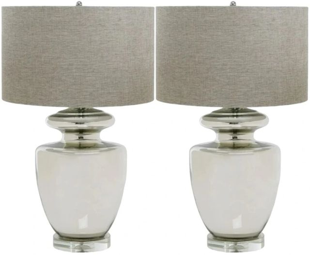 Decor-Rest® Furniture LTD Mercury 2-Piece Polished Mercury Table Lamp Set-0