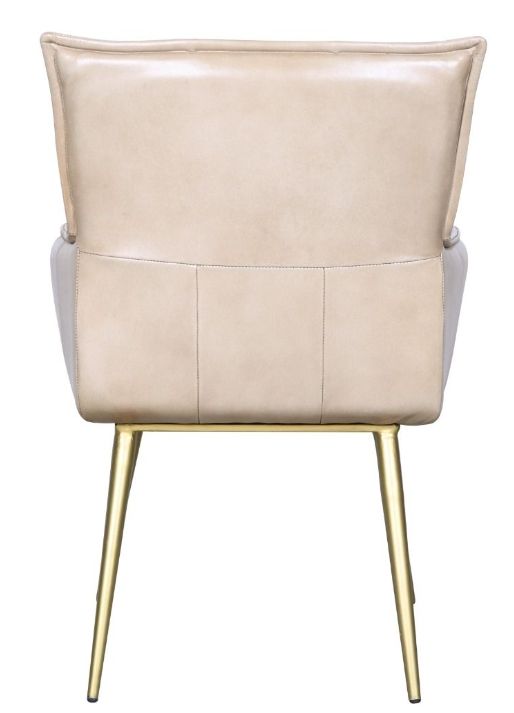 Home Trends & Design Kent Antique Ivory/Gold Dining Arm Chair-3
