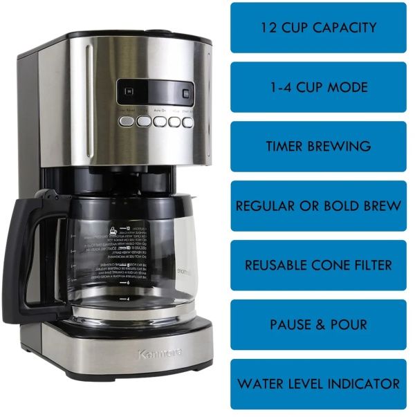 Kenmore® 12 Cup Black and Stainless Steel Aroma Control Countertop Coffee Maker-2