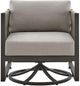 Armen Living Mareike Brown Aluminum/Fabric/Rope Outdoor Swivel Chair-3