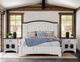 International Furniture Direct Pueblo Weathered White King Platform Bed Footboard with Rails-1
