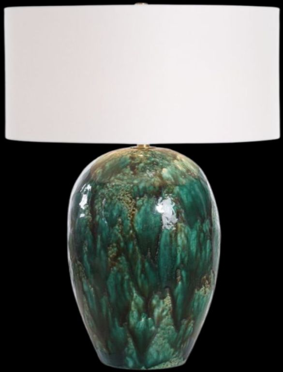 Uttermost® Ceralene Green Table Lamp-4