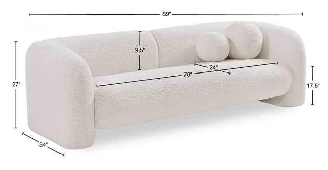 Meridian Furniture Emory Cream Upholstered Sofa-2