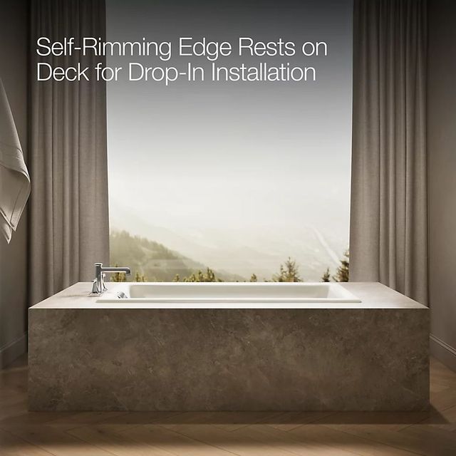 KOHLER® Tea-for-Two® Biscuit 18.25" 60" x 32" Drop-in/Undermount Whirlpool Bath-3