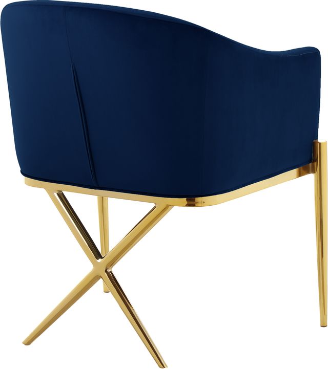 Meridian Furniture Xavier Navy/Gold Velvet Dining Chair-2