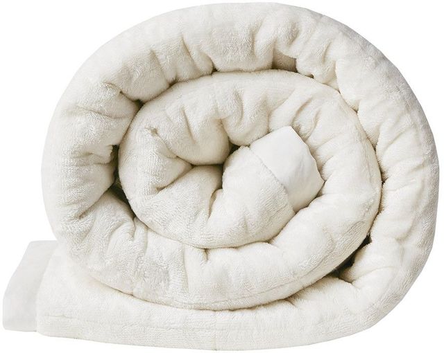 Olliix by Madison Park Coleman Ivory Full/Queen Reversible Down Alternative Blanket-2