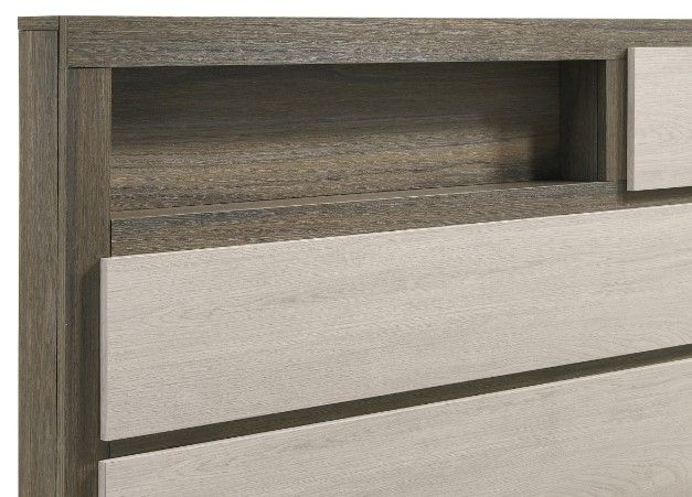 Coaster® Fenwick Almond/Gray Oak Eastern King Bookcase Bed-3
