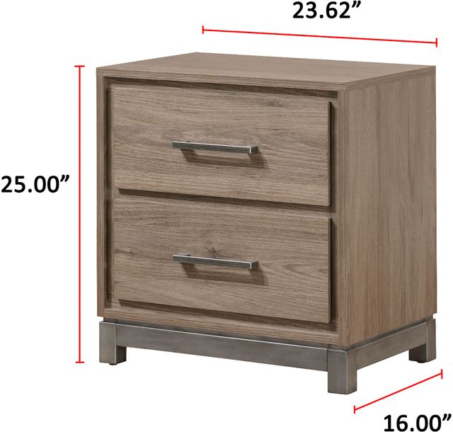 Crown Mark River Gray Oak Nightstand-2
