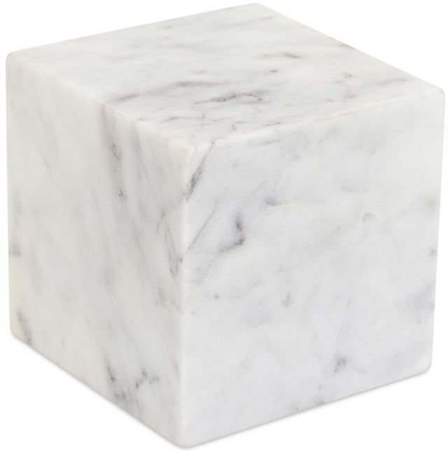 Moe's Home Collection Cora Purple/White Banswara Marble Cube Tabletop Accent