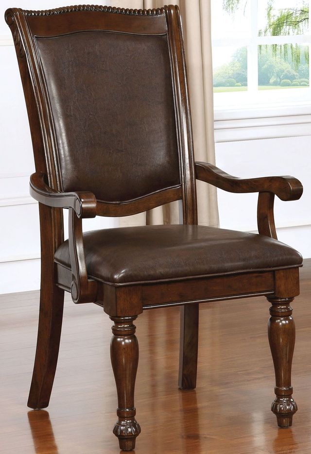 Furniture of America® Alpena 2-Piece Brown Cherry/Espresso Dining Arm Chair Set-1