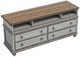 Flexsteel® Plymouth Distressed Graywash Entertainment Base with Medium Brown Top-4