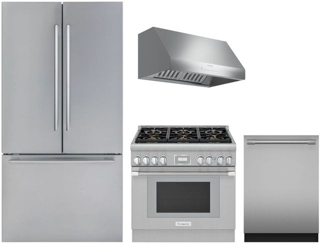 Thermador® 4 Piece Stainless Steel Gas Kitchen Package-0