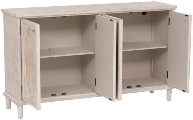 Linon Antique White Oval 4-Door Credenza-4