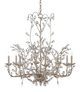 Currey & Company Crystal Bud Silver Granello Large Chandelier-0