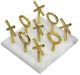 A & B Home Gold Banswara Marble Tic Tac Toe Game Decorative Object-0