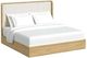 Elements International Rosalie Gray/Natural Upholstered King Panel Bed-0