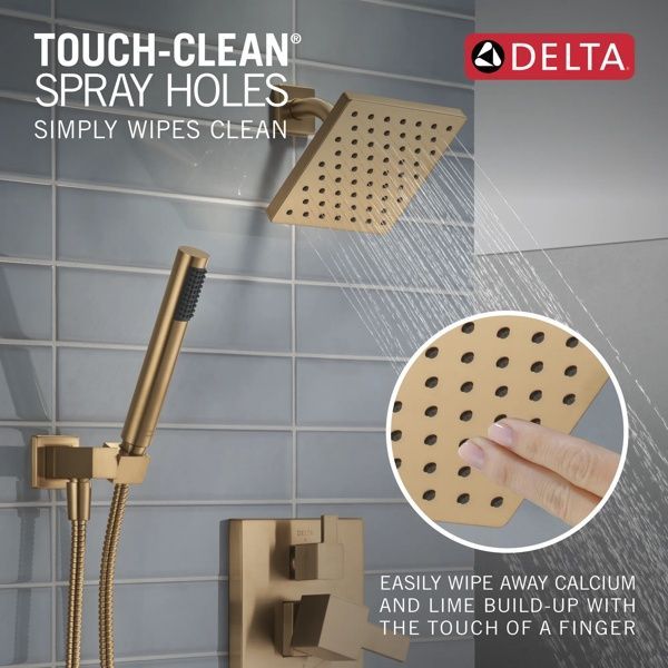 Delta Modern 14S Champagne Bronze Shower Trim with Fixed Head and Hand Shower-1