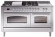 Ilve® Nostalgie II Noblesse 60'' Stainless Steel Pro Style Dual Fuel Range with Chrome Trim-0