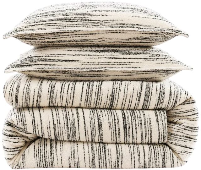 HiEnd Accents Cosmo 3-Piece Black/Ivory Queen Duvet Cover Set-0