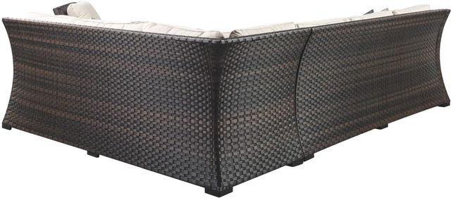 Signature Design by Ashley® Easy Isle 3-Piece Dark Brown Sectional with Cushions-2