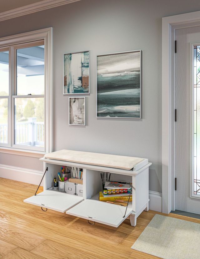 homestyles® Arts & Crafts White Storage Bench-3