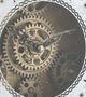 A & B Home Metallic Gold Vintage Inspired Table Gear Clock on Rectangle Stand-3