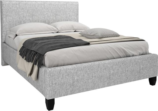 Beaudoin Customizable Jane King Upholstered Box Spring Base Bed with Woodland Footboard-0