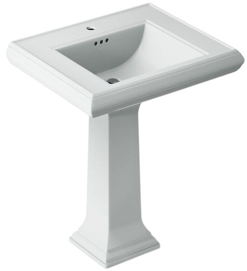 Kohler Memoirs® Classic Ice Grey 27.25" Rectangular Pedestal Bathroom Sink-0